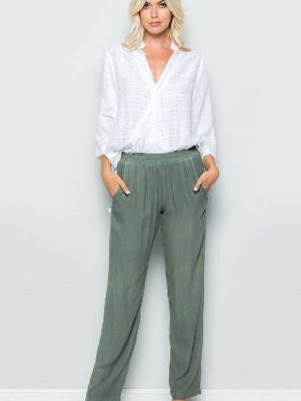 ELASTIC POCKET STRAIGHT LEG PANTS for wholesale by Maven West