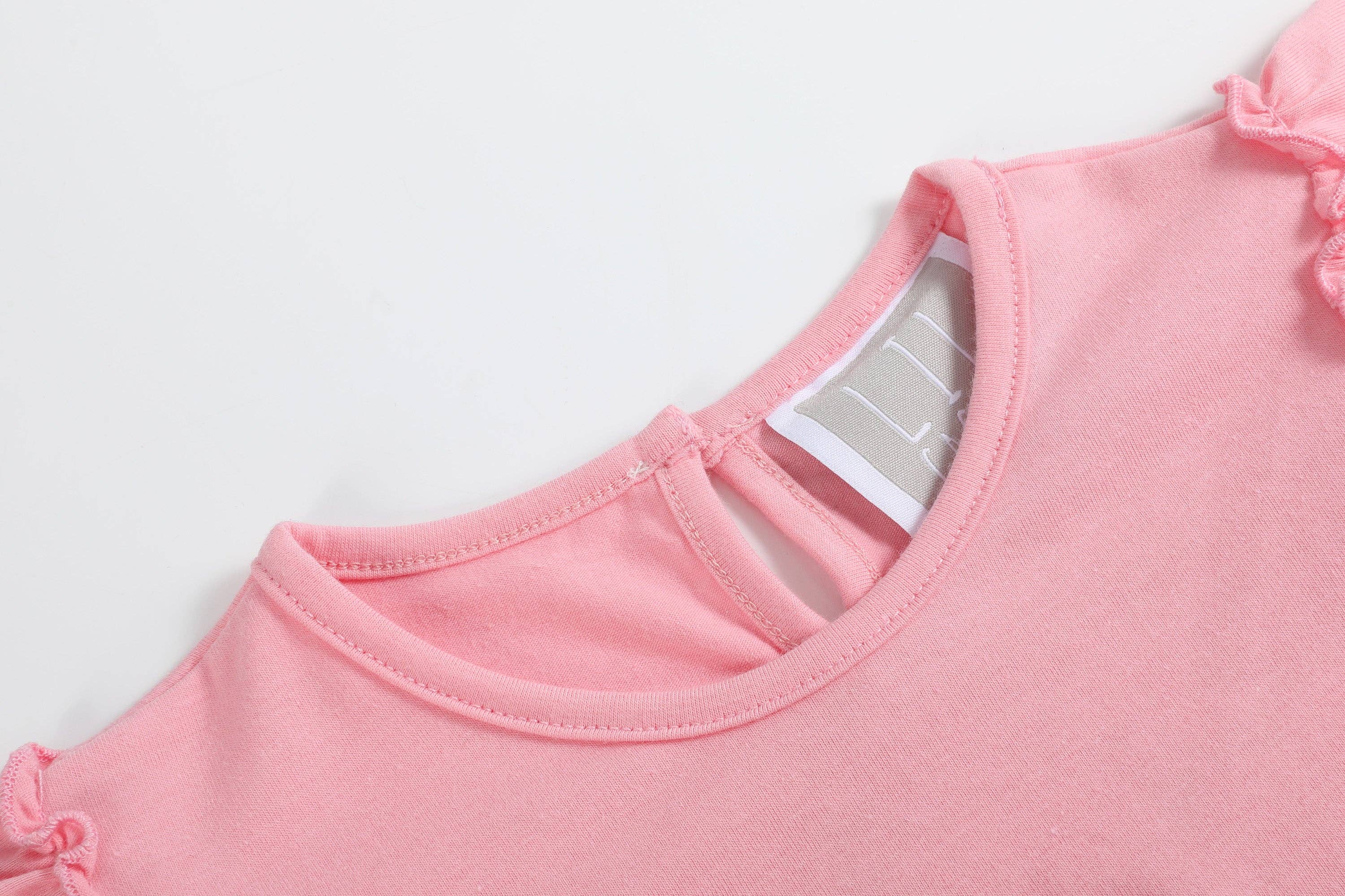 Lil Cactus - Venta al por mayor Conjunto de camiseta y falda - Niños - Conjunto de Top con Volantes y Falda-Pantalón Rosa para Cumpleaños de Niña3