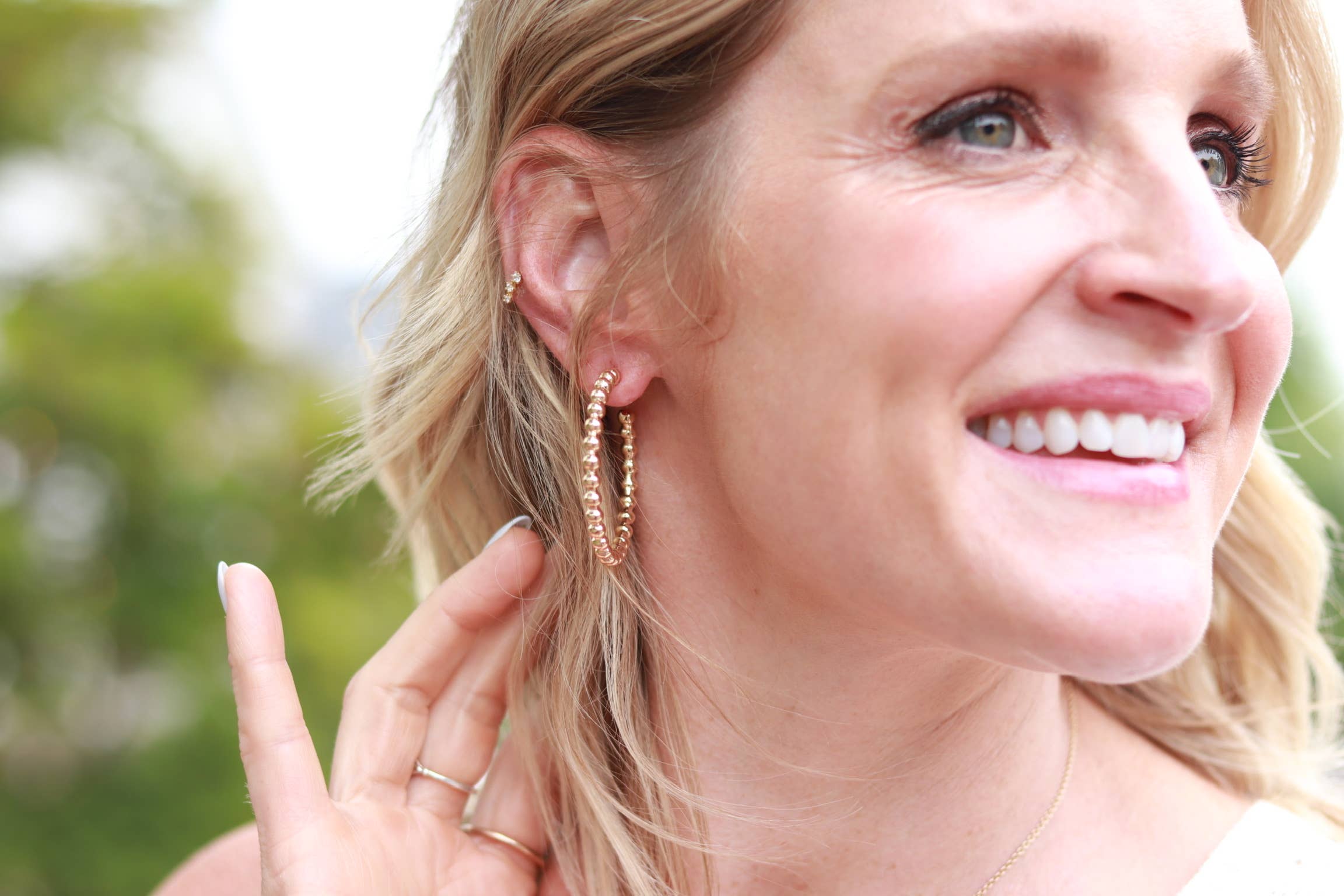 Pierce + Hide - Wholesale Hoop Earrings - Gold Ball Hoop Earrings | Classic Gold Hoops