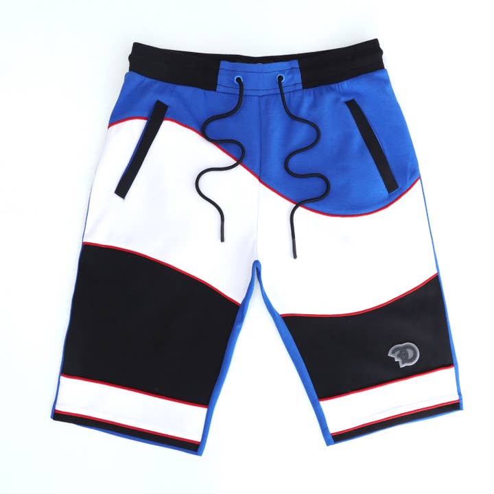 Black F534 Frost Worldwide Short Set - Black/Royal for wholesale on Faire