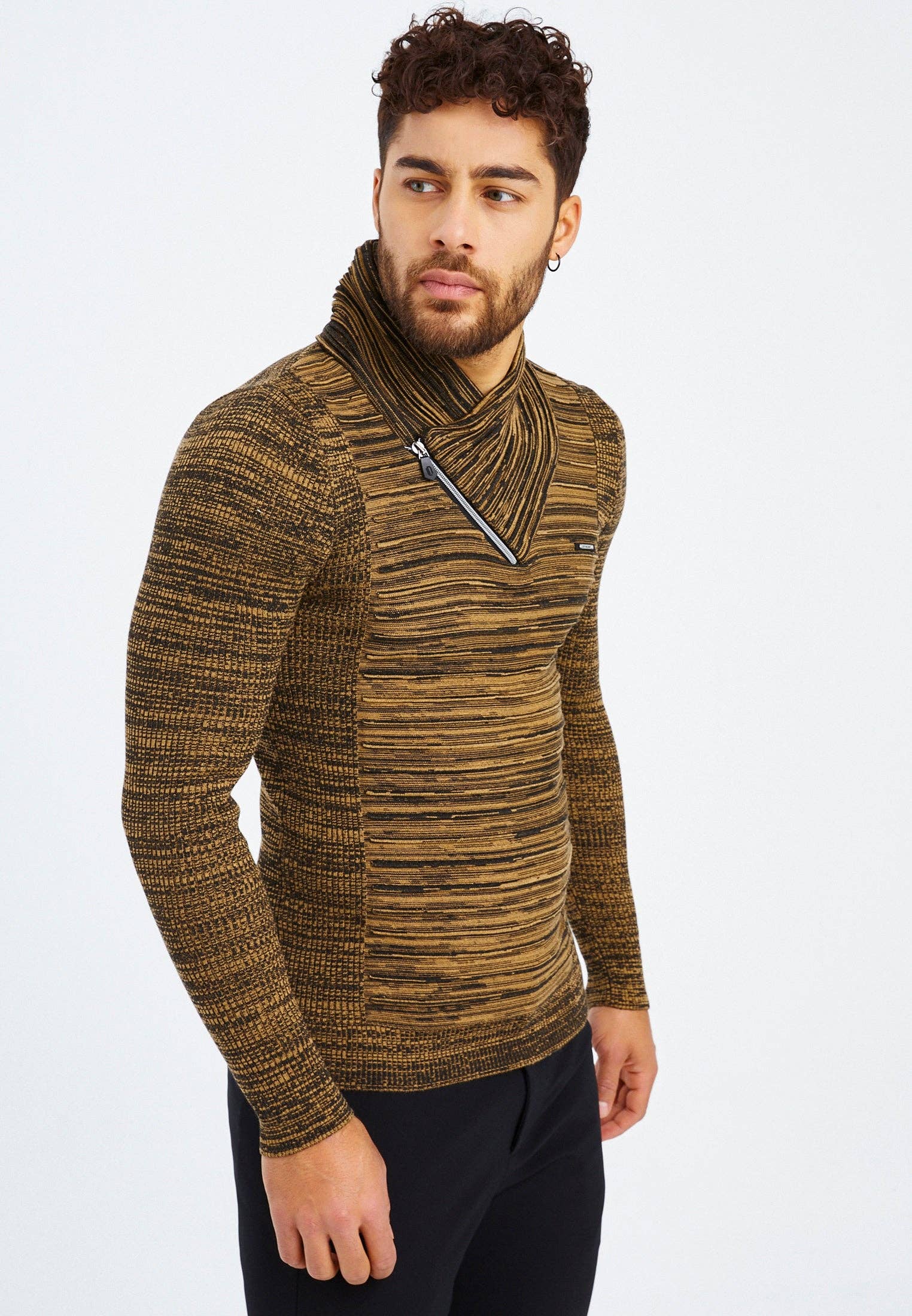 Leif Nelson GmbH - Wholesale Knit Sweater - Men's - Men's Knit Sweater Fine Knit Shawl Collar LN-153511