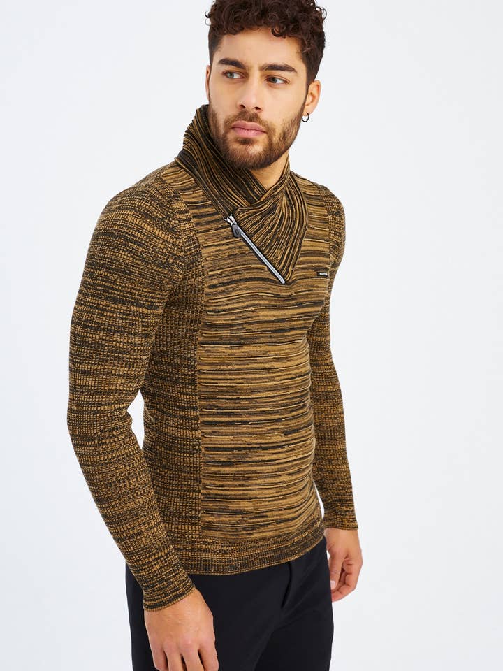 Leif Nelson GmbH - Wholesale Knit Sweater - Men's - Men's Knit Sweater Fine Knit Shawl Collar LN-153511