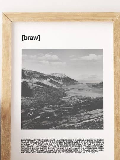 Braw Scottish Word Art Definition Unframed Print | for wholesale by Kalloway Design