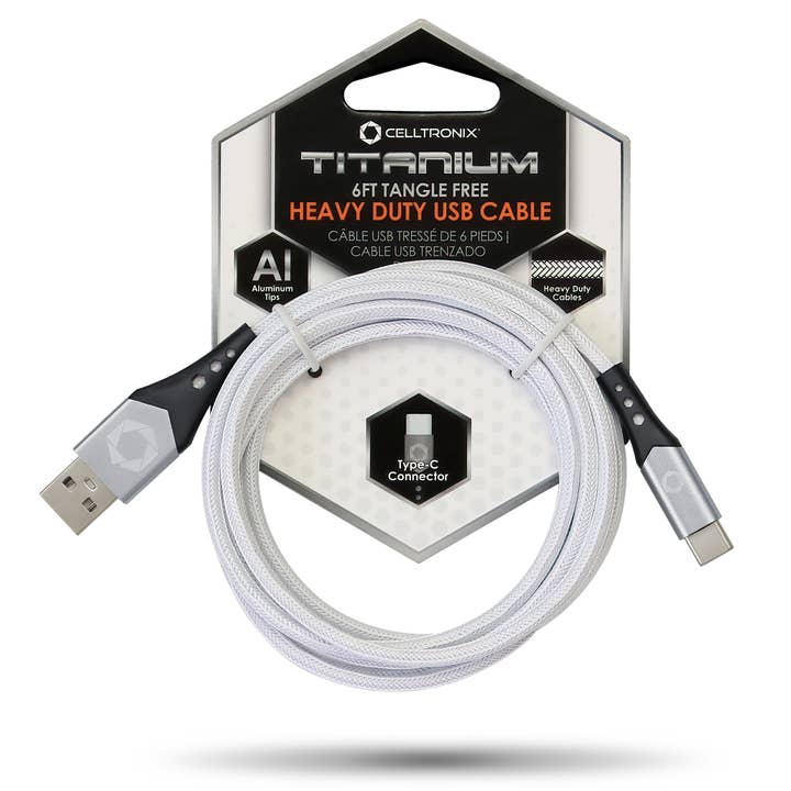 *Celltronix Titanium 6' Fast Charging USB to Type-C Cable for wholesale by Cloudz