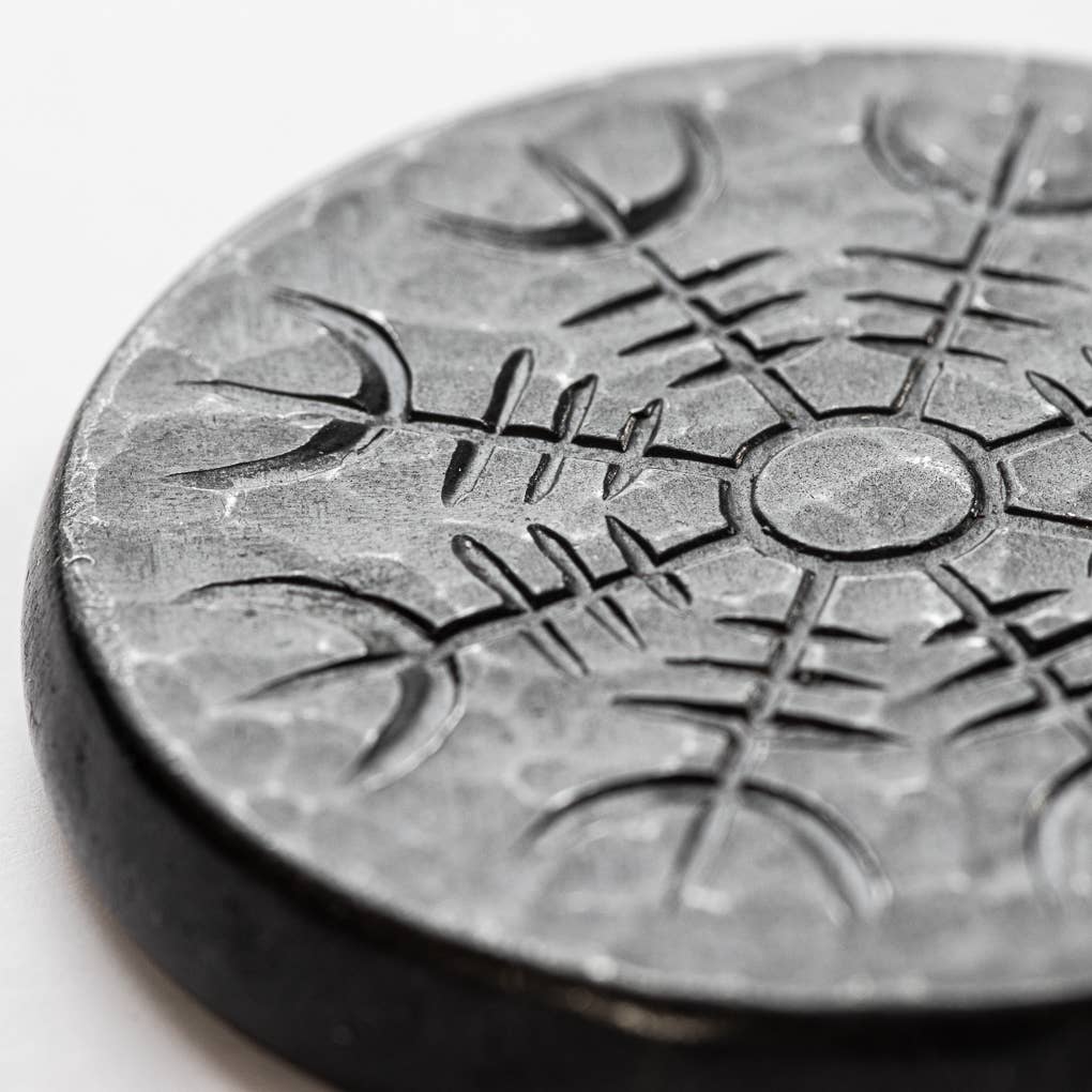 Shire Post Mint - Wholesale Keepsake Coin/Token - Norse Dual Stave in Iron, Vegvisir and Helm of Aw5