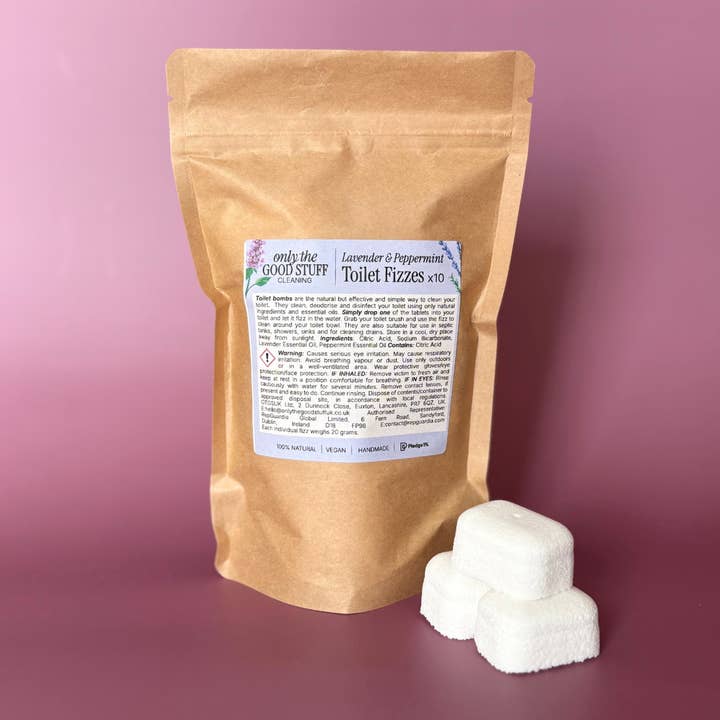Effervescenti per WC - Lavanda e Menta Piperita per la vendita all'ingrosso da parte di Only The Good Stuff UK