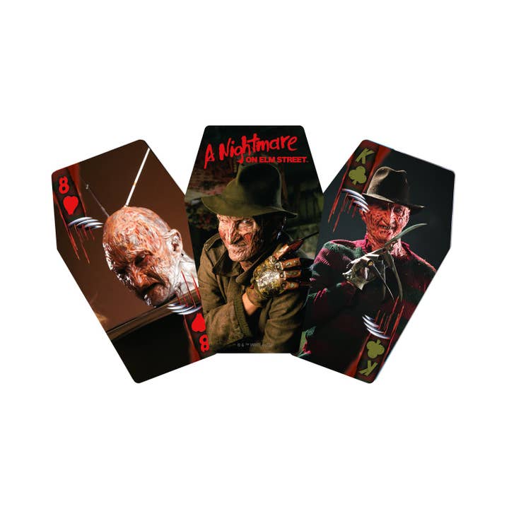 A Nightmare On Elm St Coffin Box Premium Playing Cards (PDQ) for wholesale by AQUARIUS, GAMAGO, ICUP, & ROCK SAWS by NMR Brands