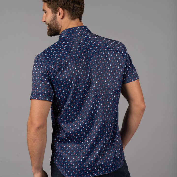 Navy with Red & White Sailboats (Big & Tall) for wholesale by American Heritage