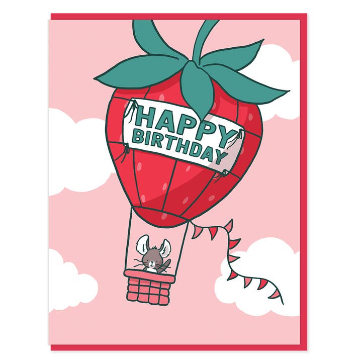 Tarjeta de cumpleaños con globos y bayas para venta al por mayor de Semi Sweet Press