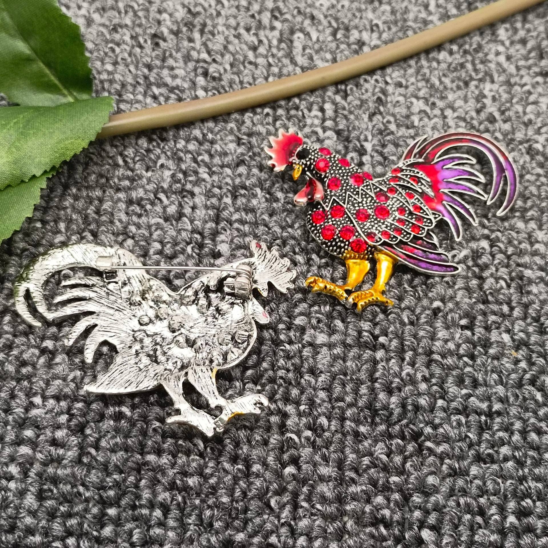 Mio Queena - Wholesale Brooch - Colored Rhinestone Enamel Rooster Brooch2