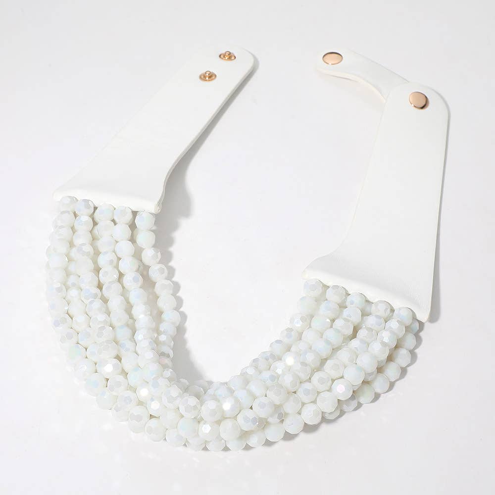 Sensibling Corp. – Engroshandel Perlehalskæde – Chunky akryl perle multi-lags faux læder halskæde11