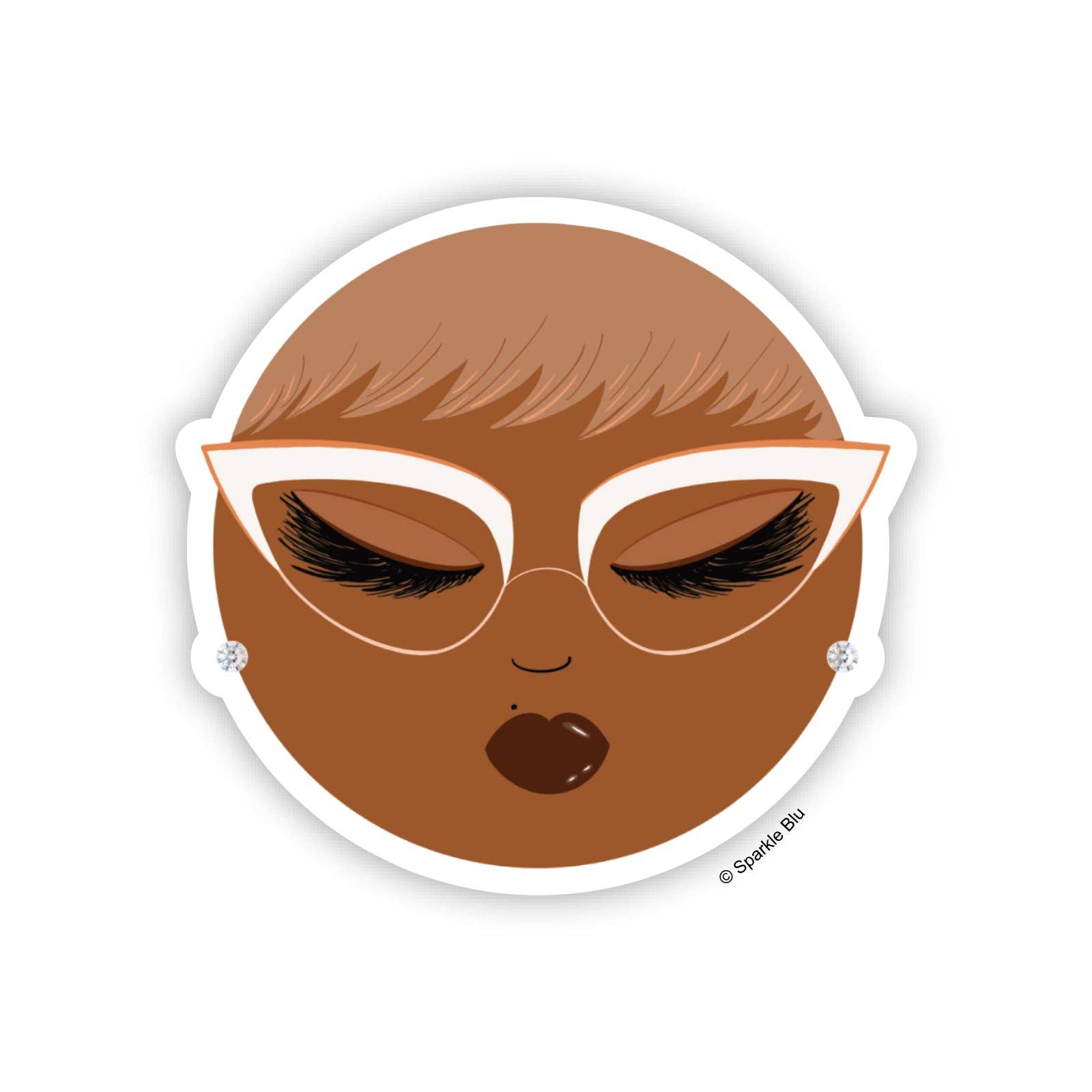 Sparkle Blu - Wholesale Sticker - Stephanie with Glasses, Vinyl Sticker