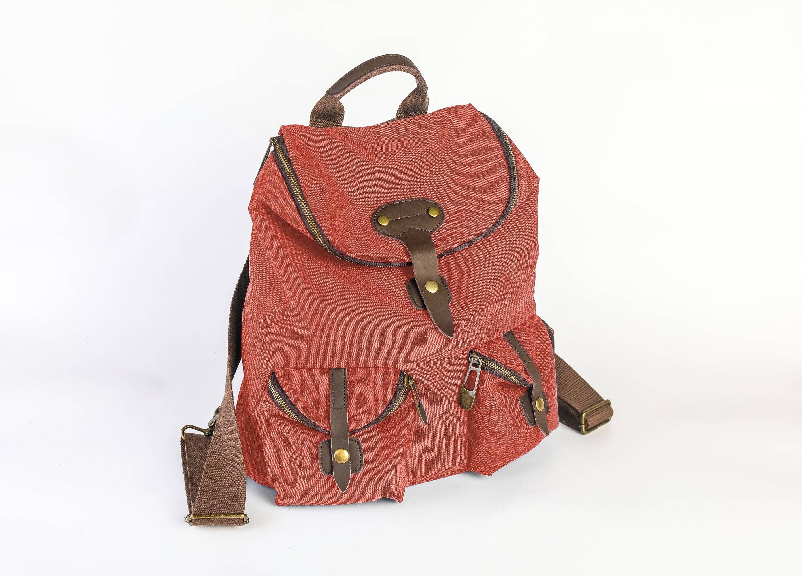 ZEDE PARIS - Wholesale Backpack - Women's - SAINT-PAUL - Canvas and leather backpack85
