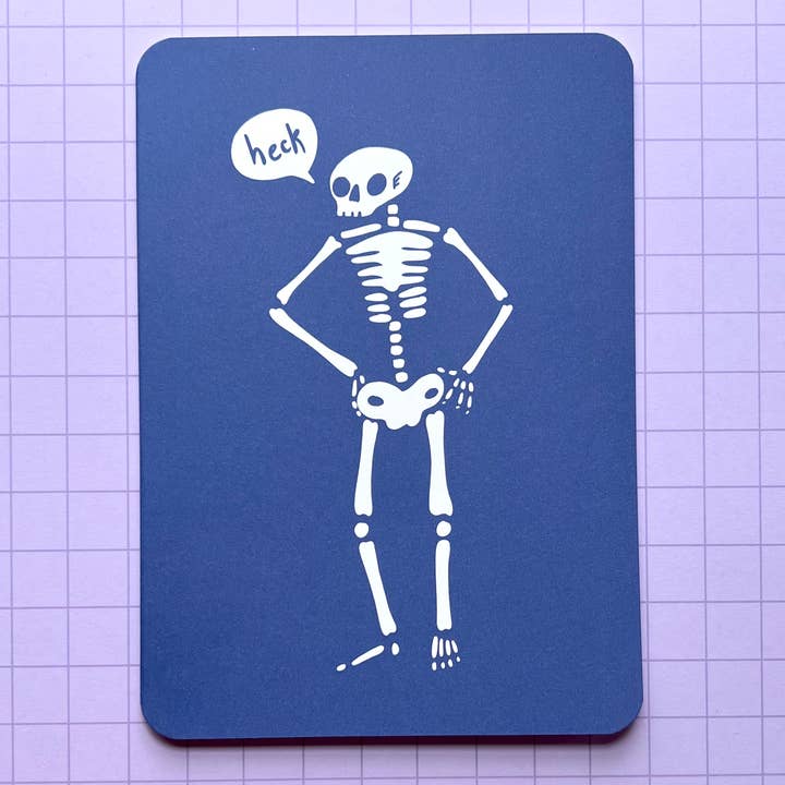 Heck Skeleton Just Because Card for wholesale by 2Birds1Pencil Illustrations