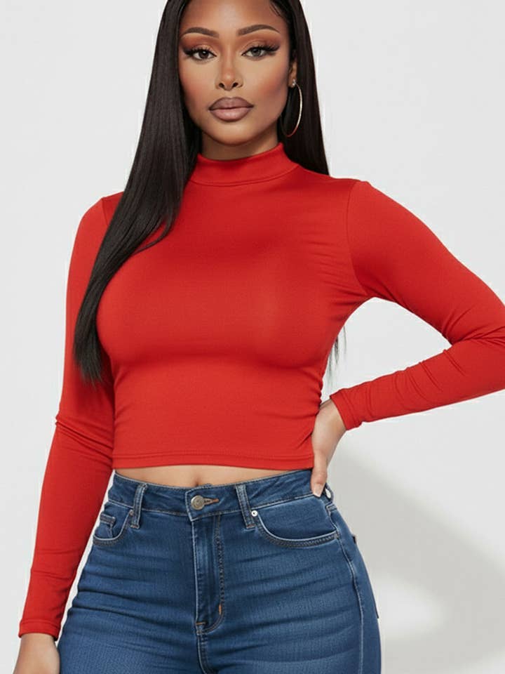 CAPELLA APPAREL - Vente Haut en maille – femme - Haut uni à col montant21