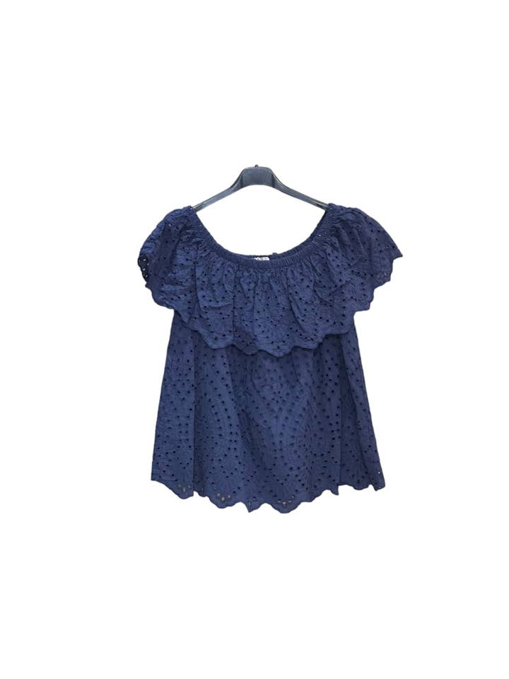 Moonsun - Wholesale Blouse - Women's - Bardot neck top with English embroidery