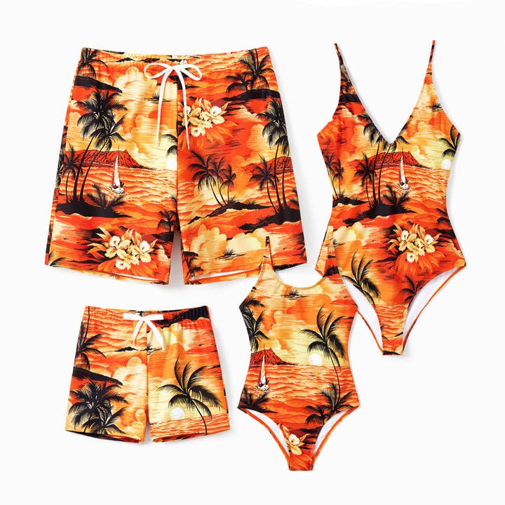 Tropical Hawaiian Swimsuits for Family Matching Swimwear for wholesale by PatPat Matching