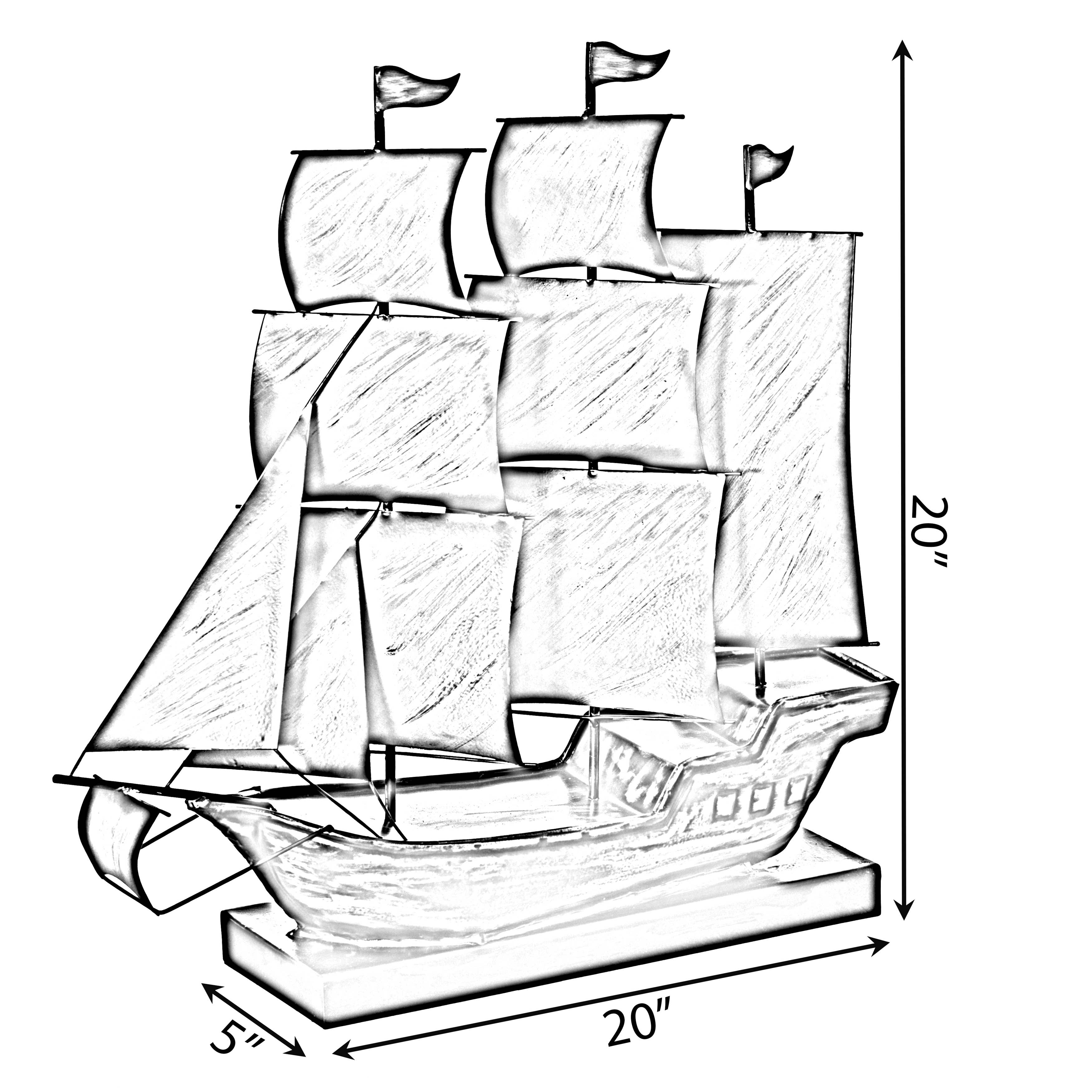 Quickway Imports – Engroshandel Bordpynt – Nautisk boligindretning Metal Sejlbåd Centerpiece Ship Decor7