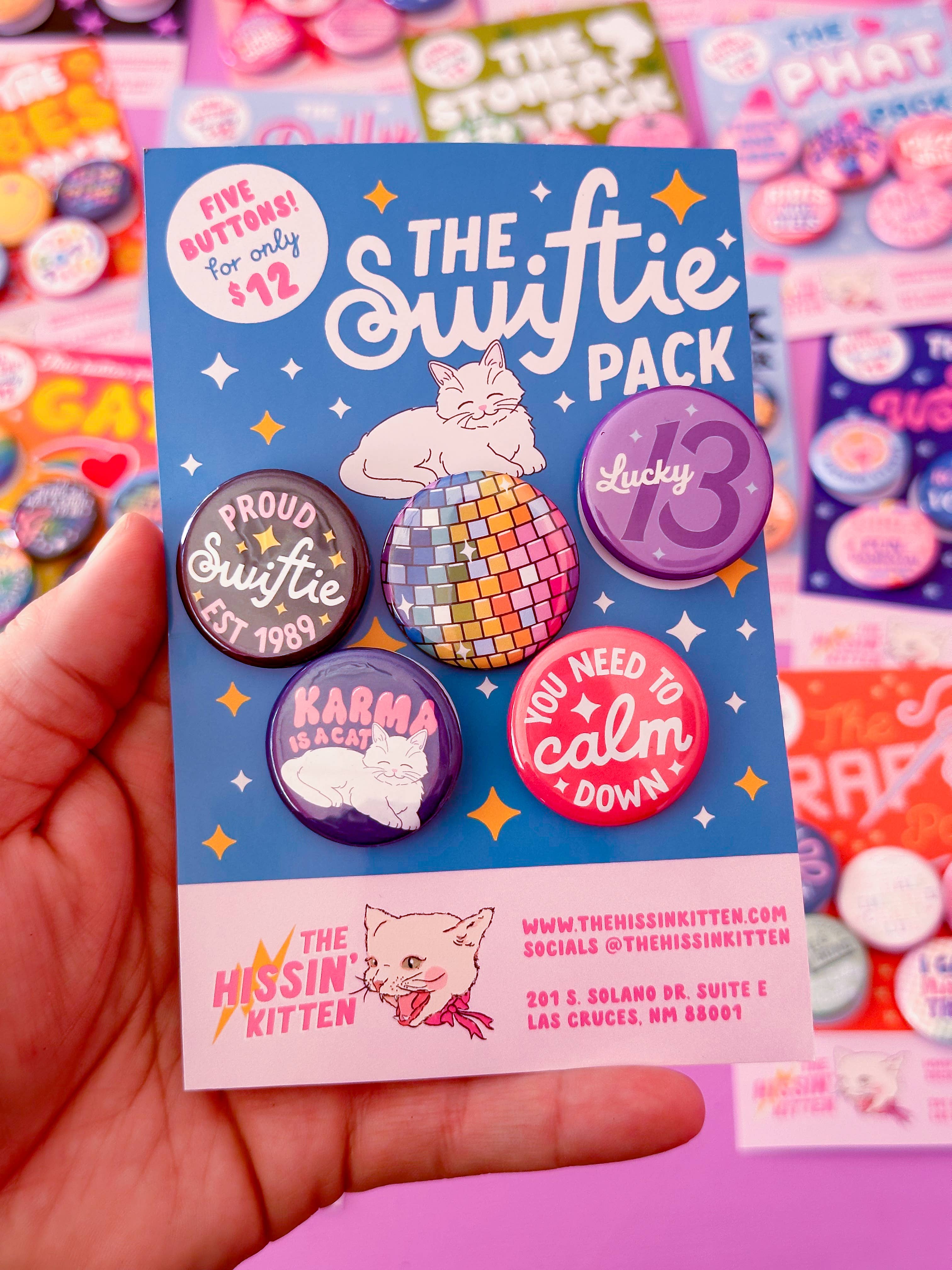 The Hissin' Kitten - Wholesale Lapel Pin/Button - The Swiftie Pack (Buttons or Magnets!)2