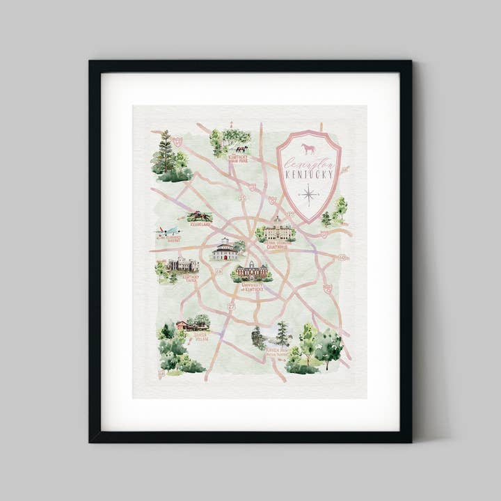 Mapa Lexington #1 em Pink por atacado de Wild Joy Studios