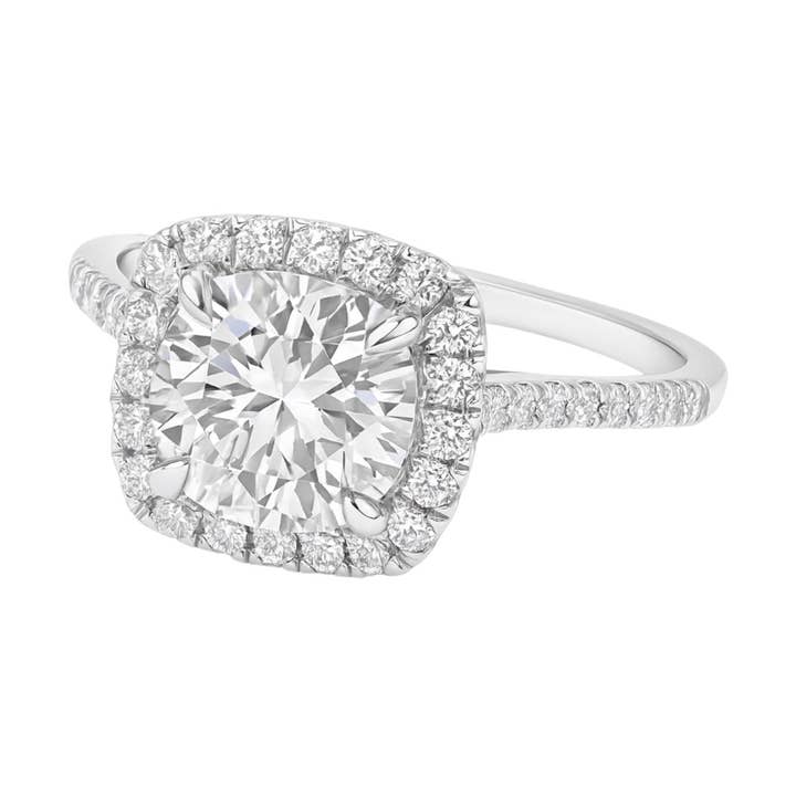 Anel de Noivado Halo Moissanite Prata 1.2CT 7.0MM Anel de Noivado por atacado de Atlanta Jewelers Supply