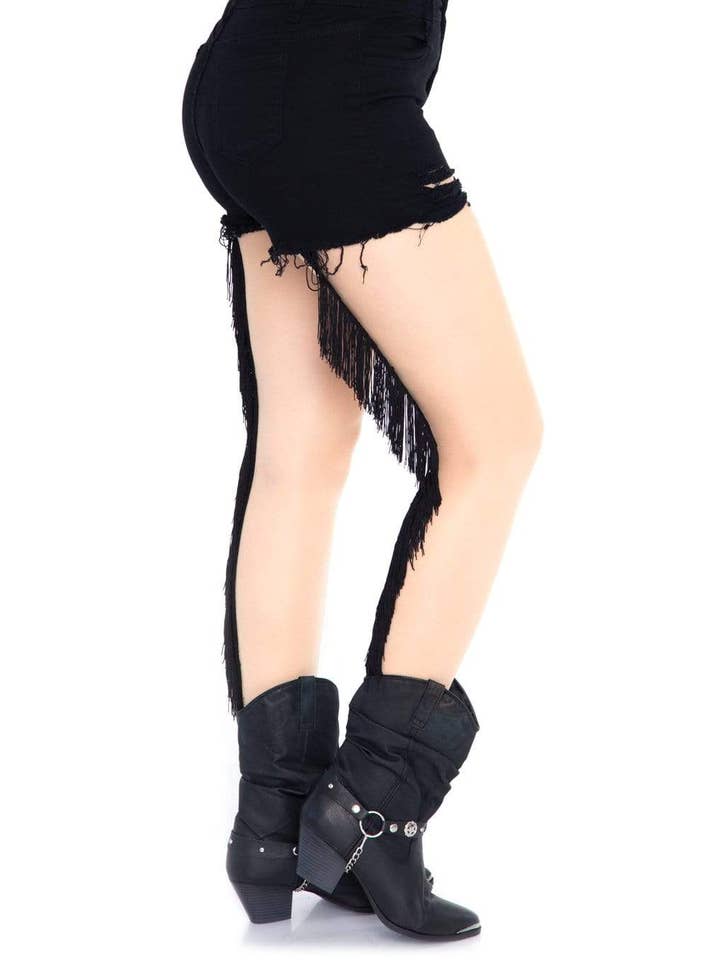 Nude Black Olwyn Pantyhose with Fringe Backseam for wholesale on Faire