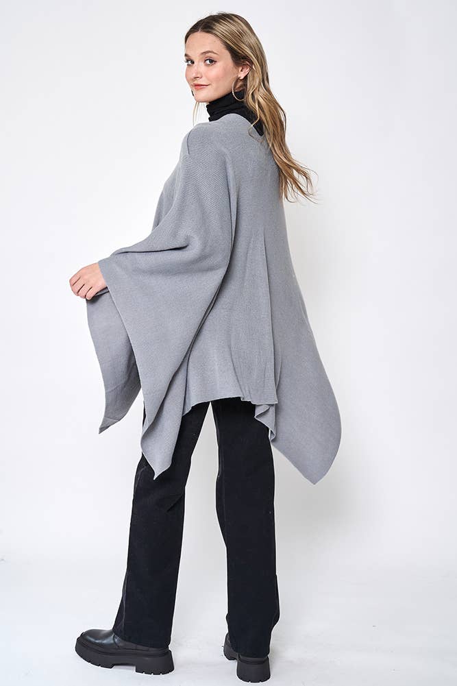 Hana - Venta al por mayor Poncho - Mujer - Ruana sólida con correa para el hombro32