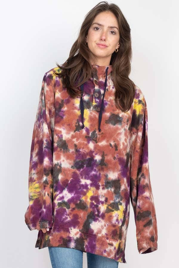 Lakhays Collection Inc. - Vendita all'ingrosso Felpa con cappuccio - Uomo - Felpa con cappuccio Tie-Dye Baja con bottoni2