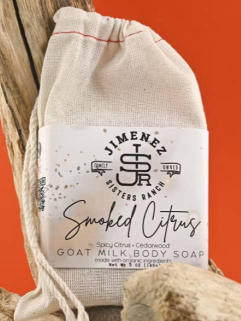 Smoked Citrus Goat Milk Bar Soap for wholesale by Jimenez Sisters Ranch