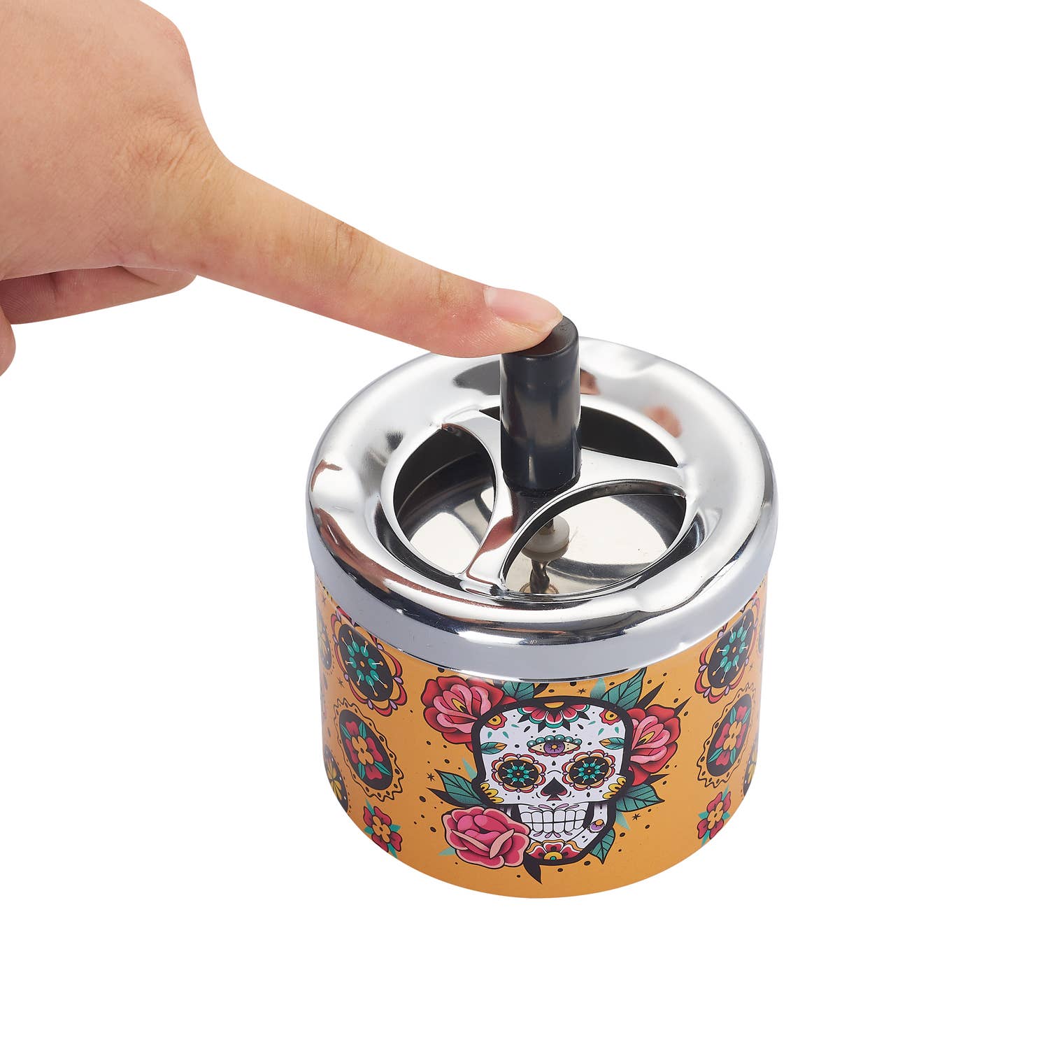 Champ by Polyflame – Großhandel Aschenbecher – Totenkopf-Aschenbecher mit Druckmechanismus5