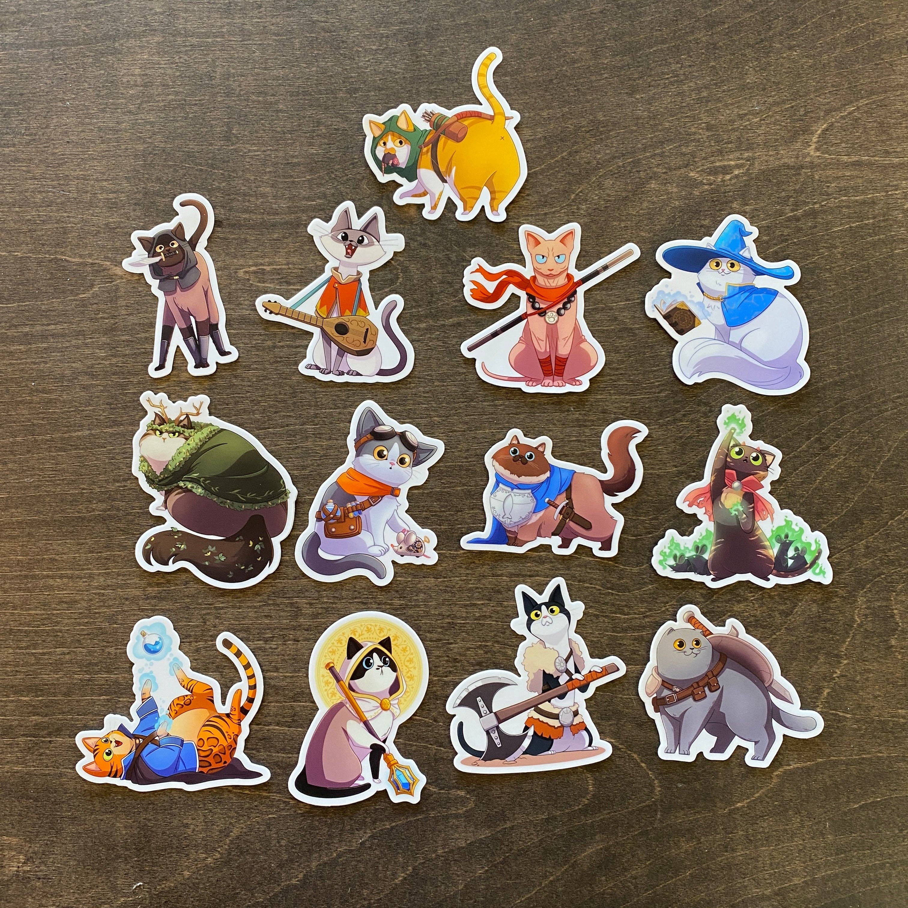 D&D Cat Sticker Pack for wholesale by Riftgate