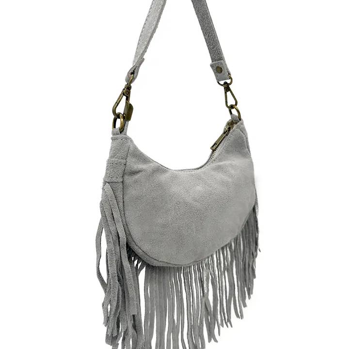 Ellas Trading - Wholesale Crossbody Bag - Women's - Small Genuine Italian Suede Fringed Crossbody Shoulder Bag8