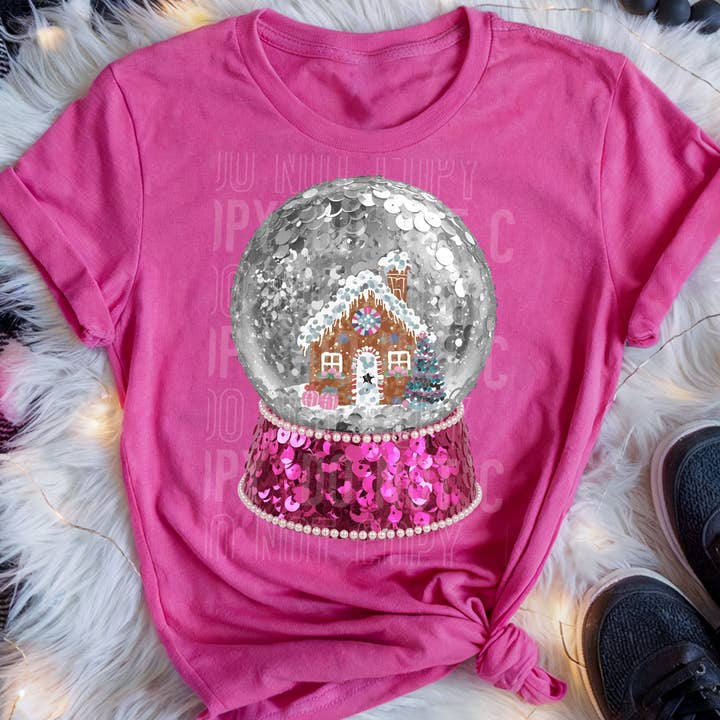 Snowglobe Faux Sequin DTF Print for wholesale by 6:19 Creative
