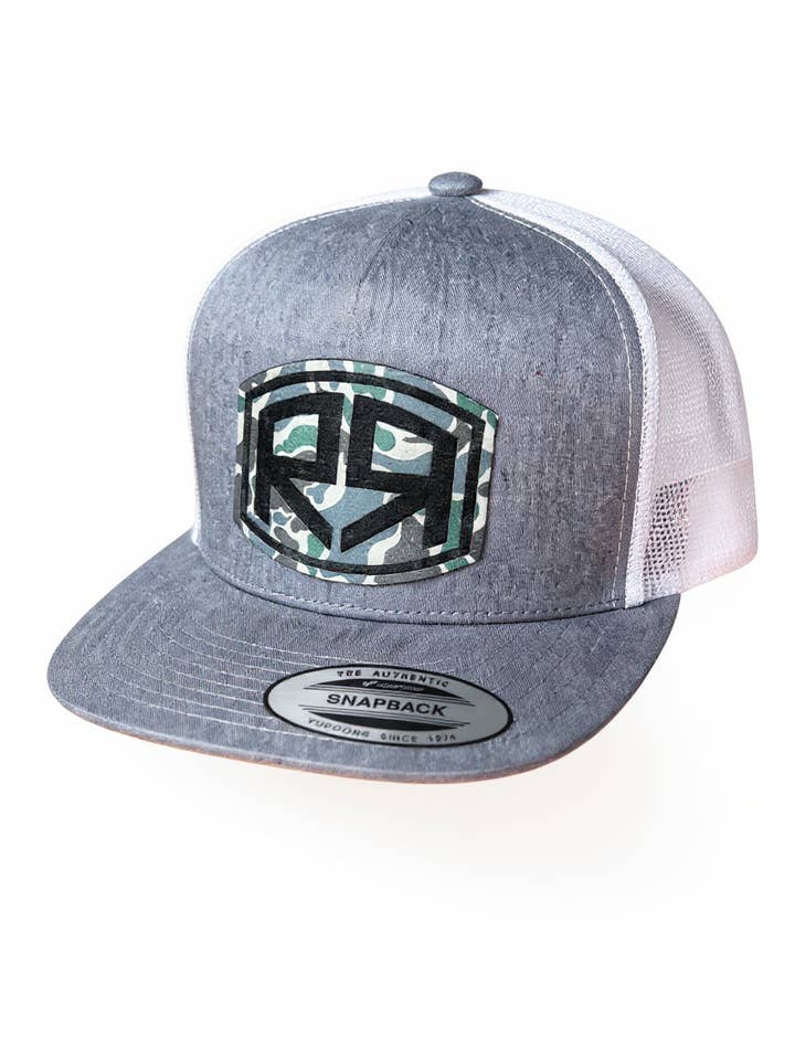 YP 6006 - Flat Bill - River & Ray Logo - Heather Gray/White for wholesale by River and Ray