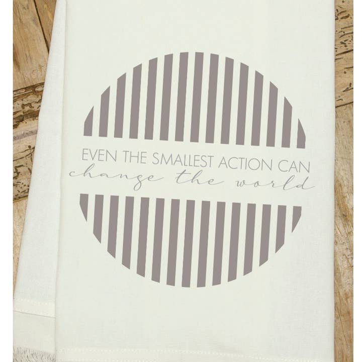 Even the smallest action can change the world / Natural Kitchen Towel for wholesale by Second Nature by Hand