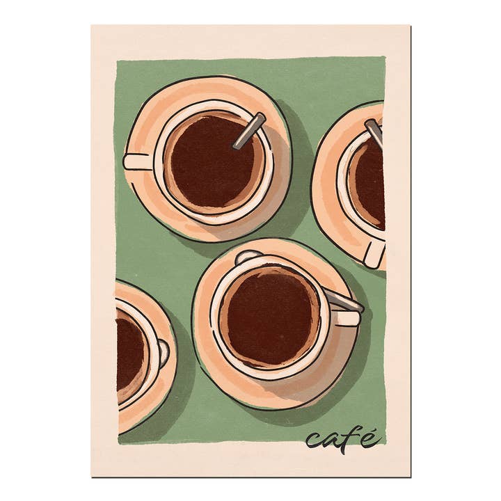 'Cafe' Print for wholesale by cai & jo USA