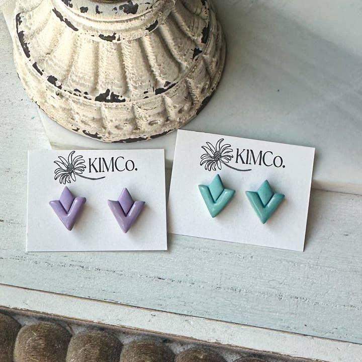 Ohrringe aus Polymer Clay - Stecker - Einzelner Chevron für den Großhandel von KIMCo.