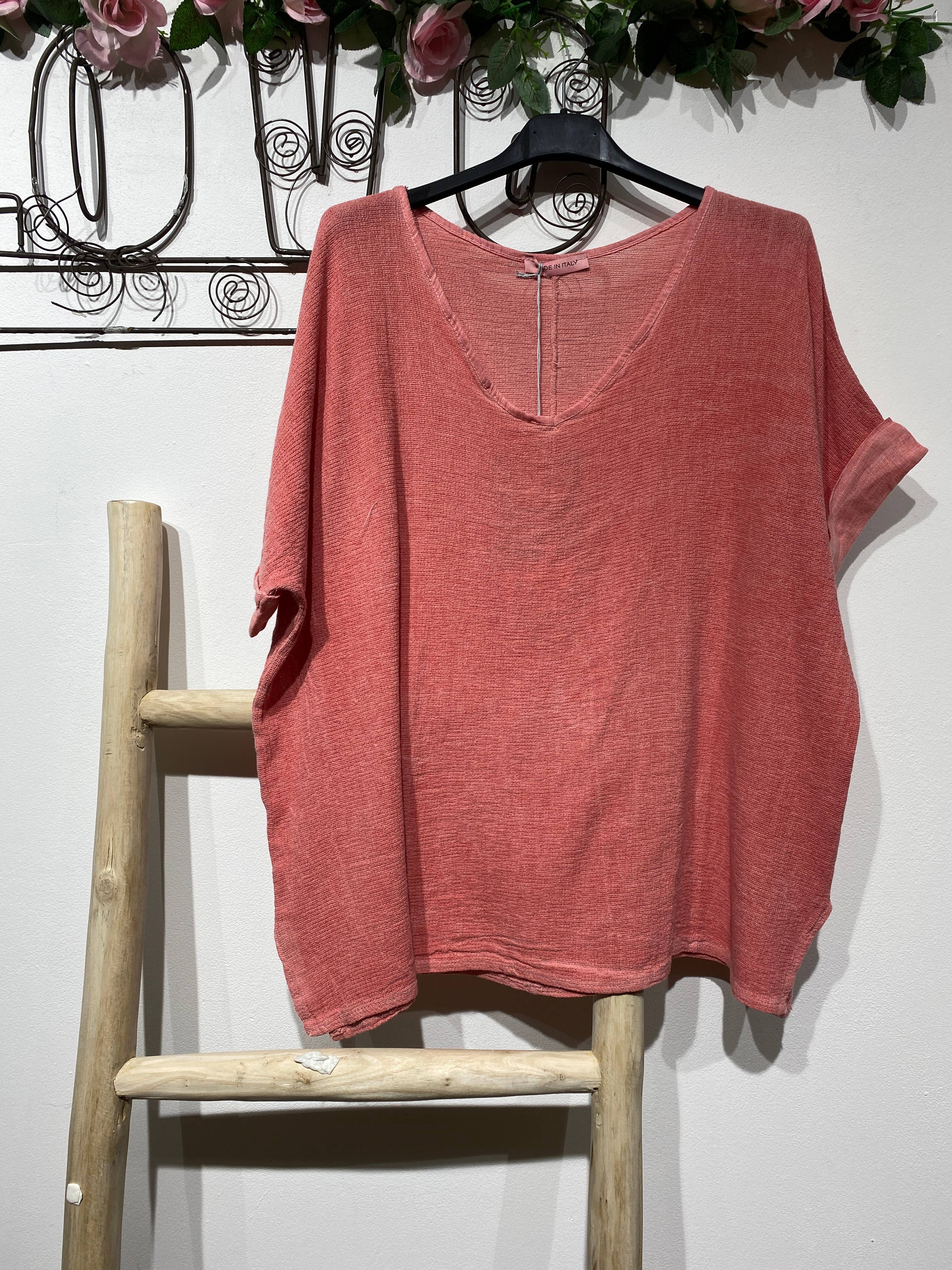 LINEN & COTTON HOUSE – Blusa - Mulher por atacado – Camisa de algodão e linho tamanho único38