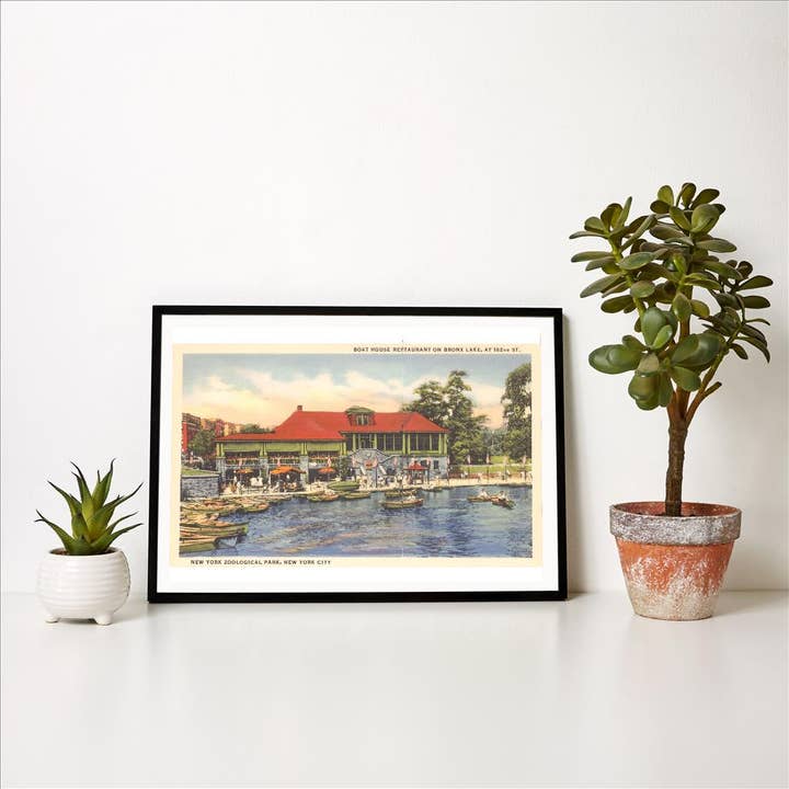 Found Image Press - Wholesale Art Print - Art Print NY-1112 Boat House, Bronx Lake1