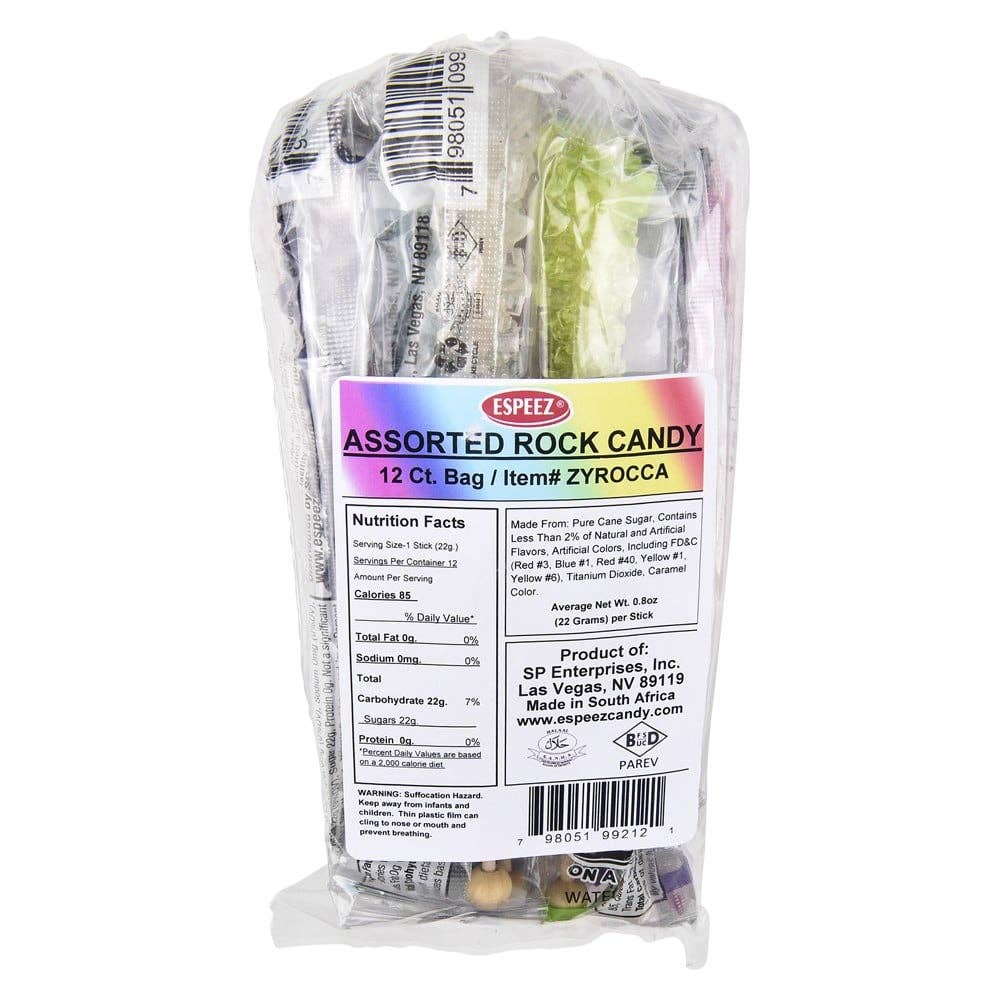 La Luna Bella - Toys - Wholesale Hard Candy - 6.5" ROCK CANDY POPS (k)  - LLB Candy2