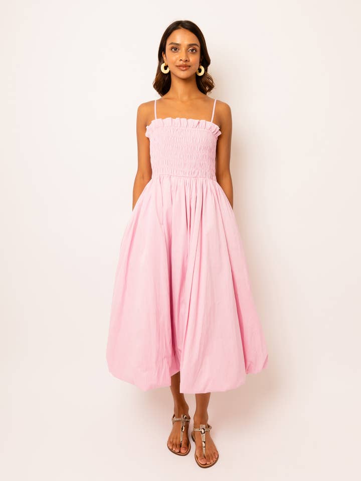 Polly Pink Stripe Puffball Dress for wholesale by Amy Lynn