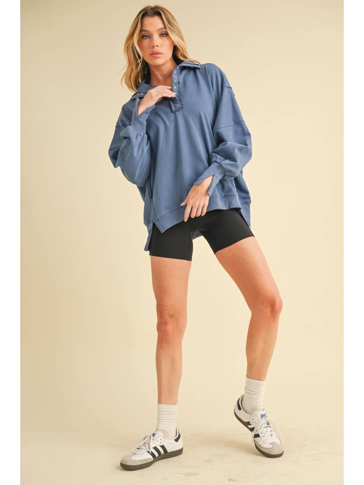 AEMI + CO - Wholesale Sweatshirt - Women's - 9115FK Tamika Henley Sweatshirt15