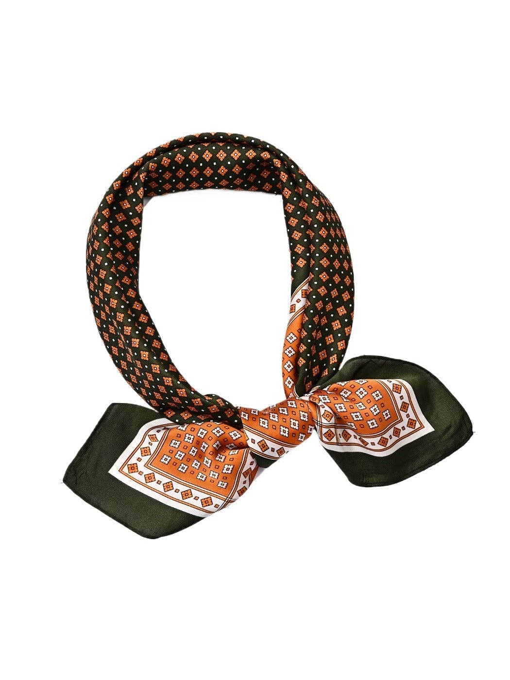 Funkyrel® Atzbranding Limited - Wholesale Scarf - Women's - Scarvii - 28'' Color-Block Print Square Scarf - Classic & Vintage2