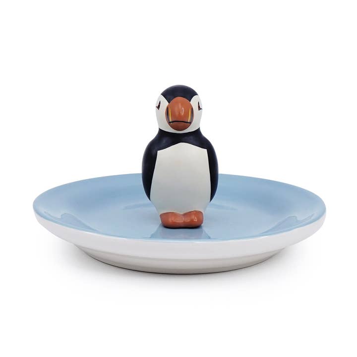 Trinket Key Ring Dish Puffin Bird for wholesale by Half Moon Bay By Design