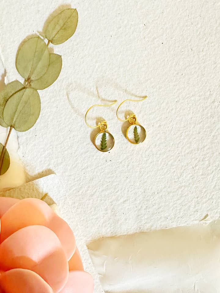 Fern leaf dainty earrings for wholesale by GG Jewels Blooms