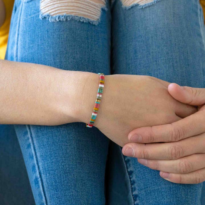 Mack & Rex - Wholesale Beaded Bracelet - Quality Tila Bead Stretch Beaded Bracelet (5.75-8.50 inches)