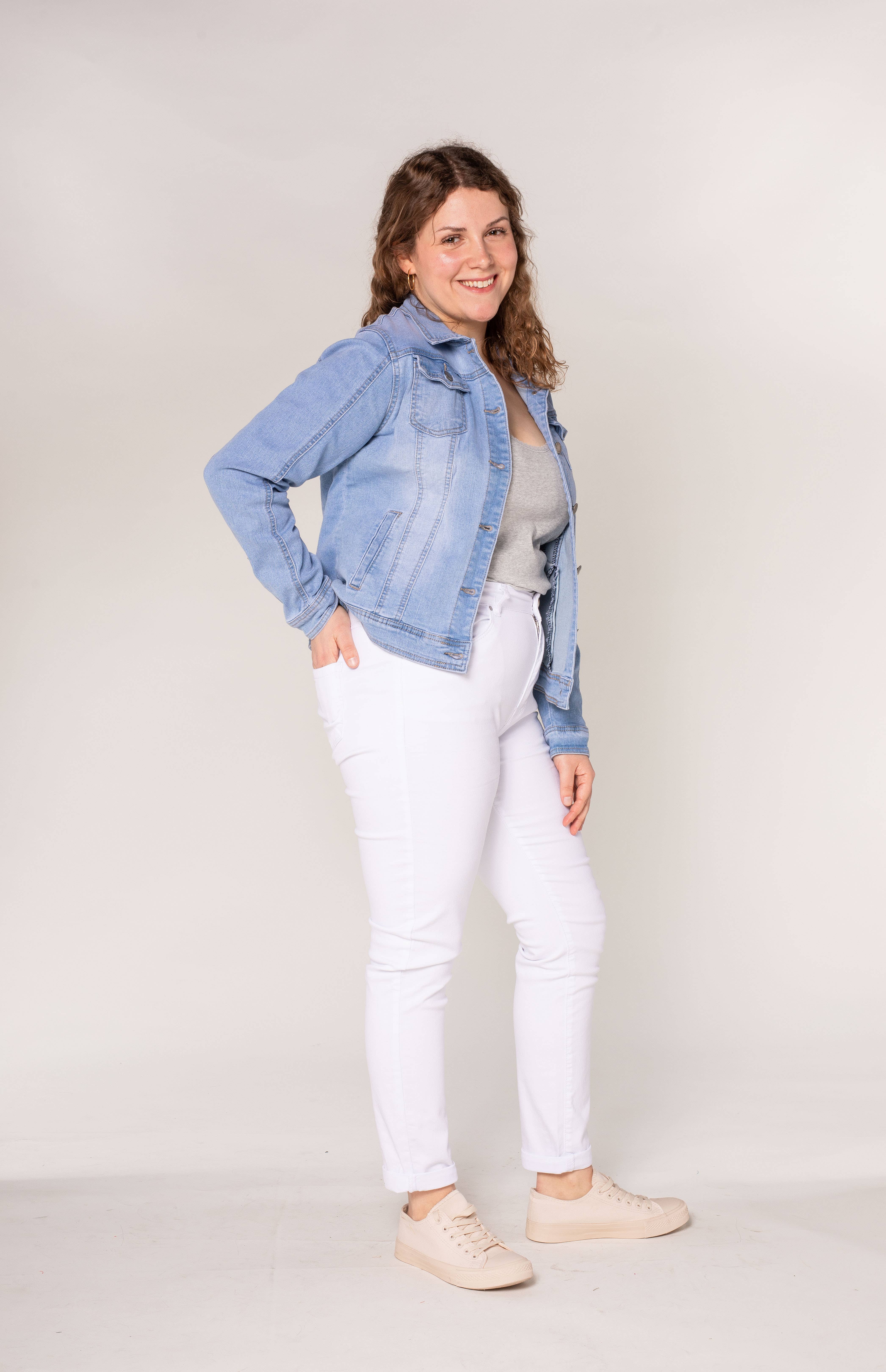 Nina Carter - Vendita all'ingrosso Giacca di jeans - Donna - Giacca in denim elasticizzato plus size H189-1/H204-1/203-12