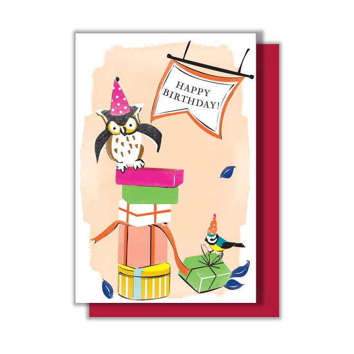 Wise Owl Birthday Enclosure Card for wholesale by Driscoll Design