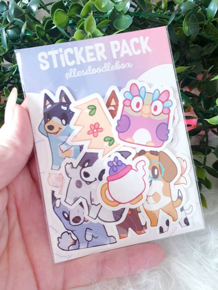 Bluey Sticker Pack for wholesale by Ellesdoodlebox