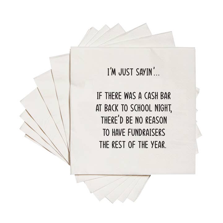 If there was a cash bar at back to school Cocktail Napkins for wholesale by ellembee gift